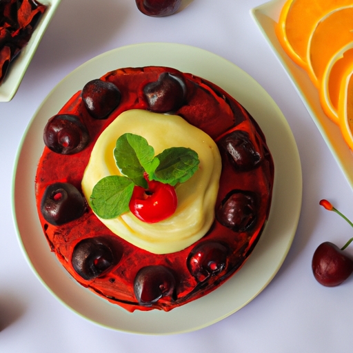 Uma deliciosa receita fácil de red velvet com frutas vermelhas 