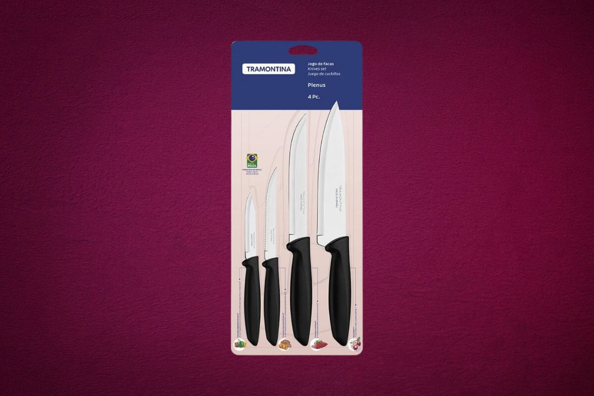 Análise: Kit de facas Tramontina Plenus inox com 4 peças – Vale a pena pelo preço e qualidade? 